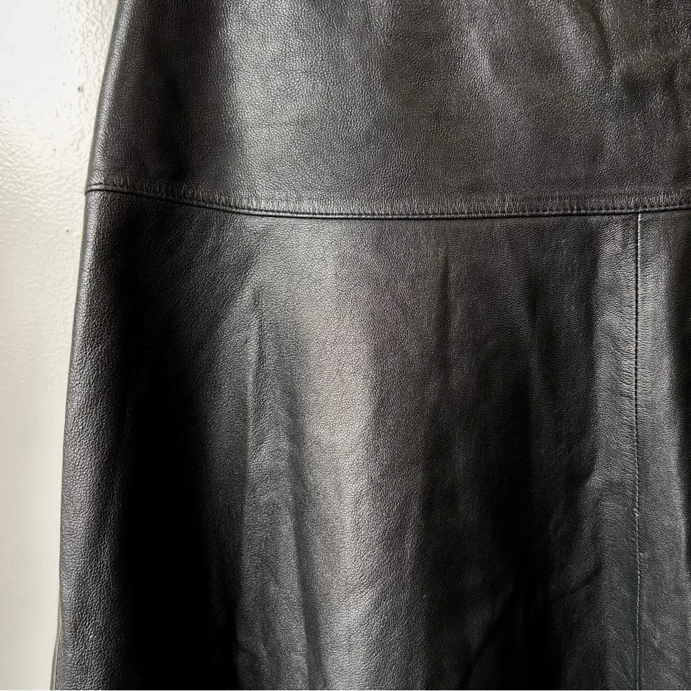 Banana Republic Authentic Leather Short Skirt Black - Picture 4 of 10